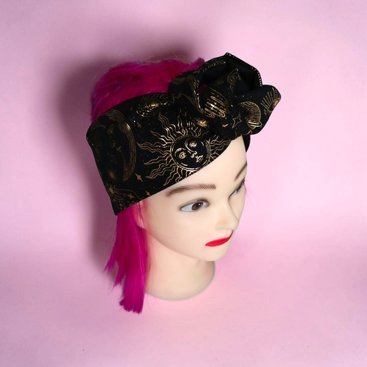 WIRED HEADWRAP | Channelled | Witchy Black & Gold