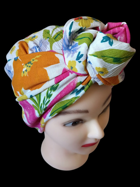 BETTY BOO WIRED TURBAN WRAP | Floral Crinkle