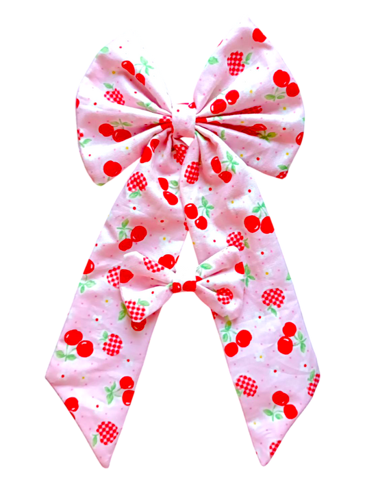 BOWS | Large & Mini Set | Cherries & Apples | Pink