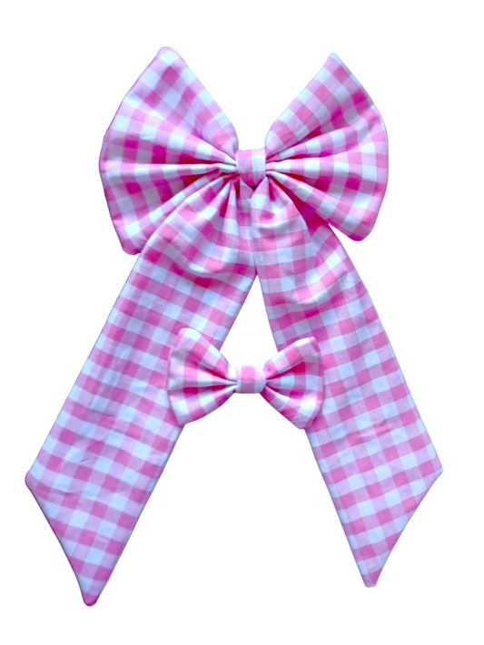 BOWS | Large & Mini Set | Gingham | Pink
