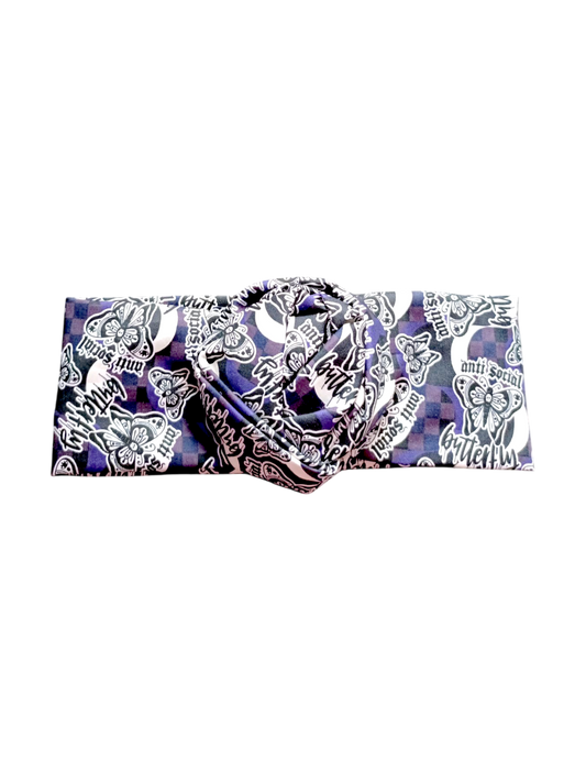 BETTY BOO BANDS™ WIRED HEADWRAP | 18+ Swear Band | Antisocial Butterfly | Purple & Black