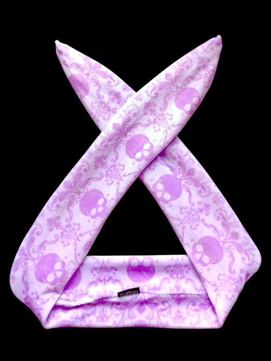 BETTY BOO BANDS™ WIRED HEADWRAP | Fluffy Vintage Skulls | Purple