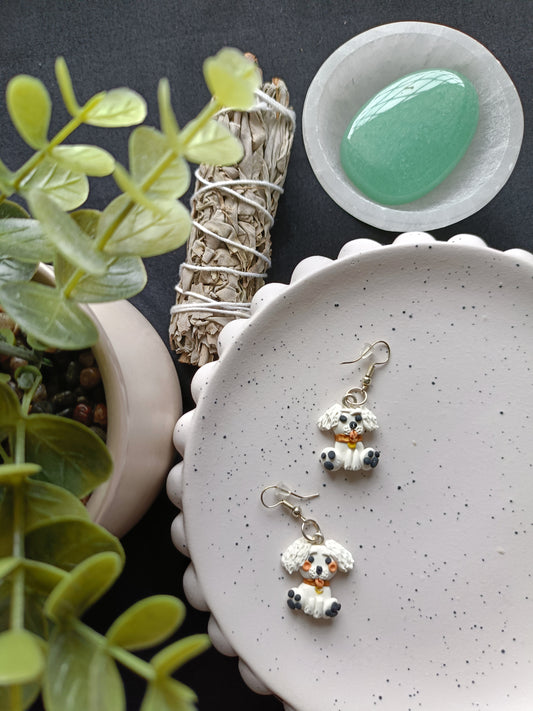 EARRINGS | Puppy Dog | White