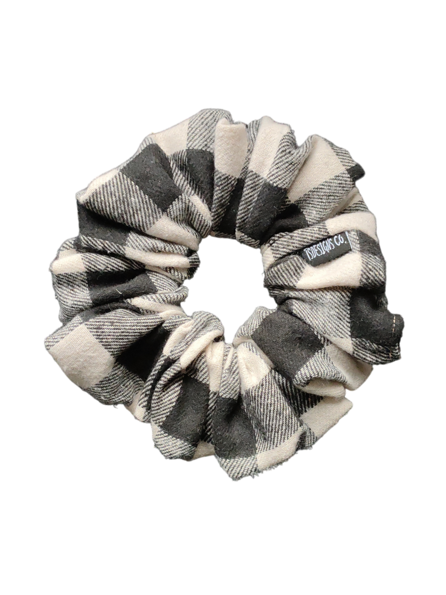 LARGE Wool Fleece Grey Gingham Black & White