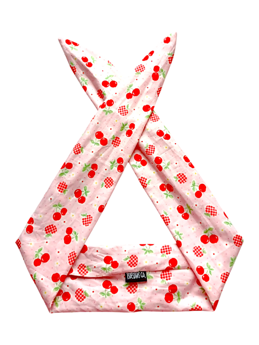 BETTY BOO BANDS™ WIRED HEADWRAP | Cherries & Apples | Pink
