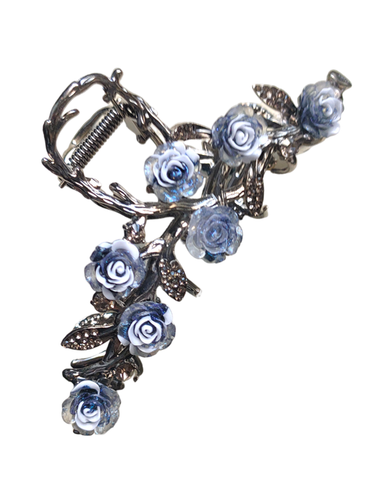 HAIR CLAW | Blue Roses