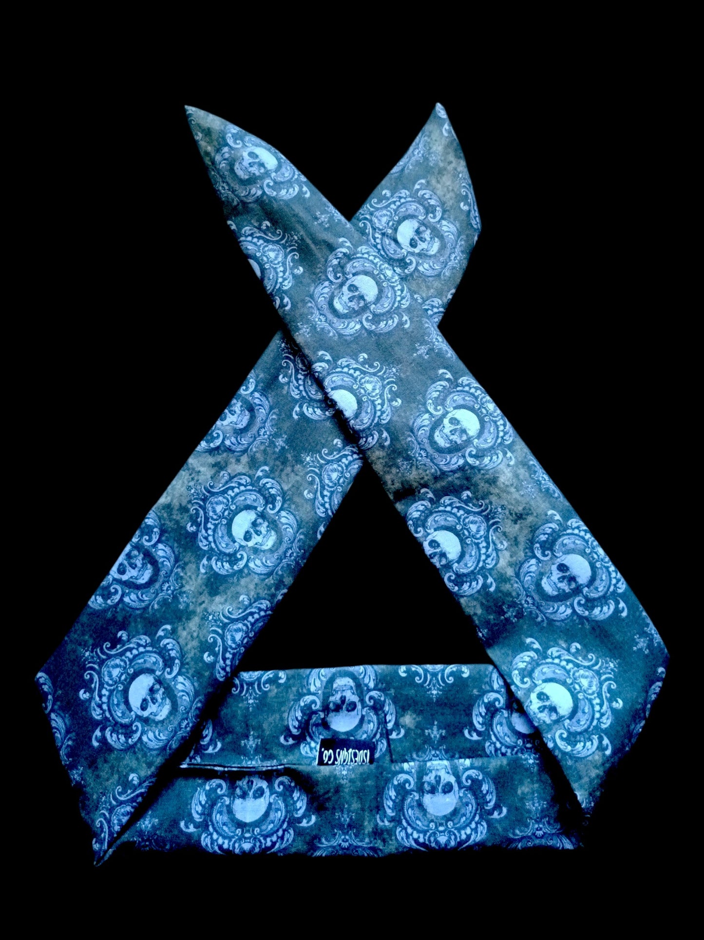 BETTY BOO BANDS™ WIRED HEADWRAP | Vintage Skulls | Black & Blue