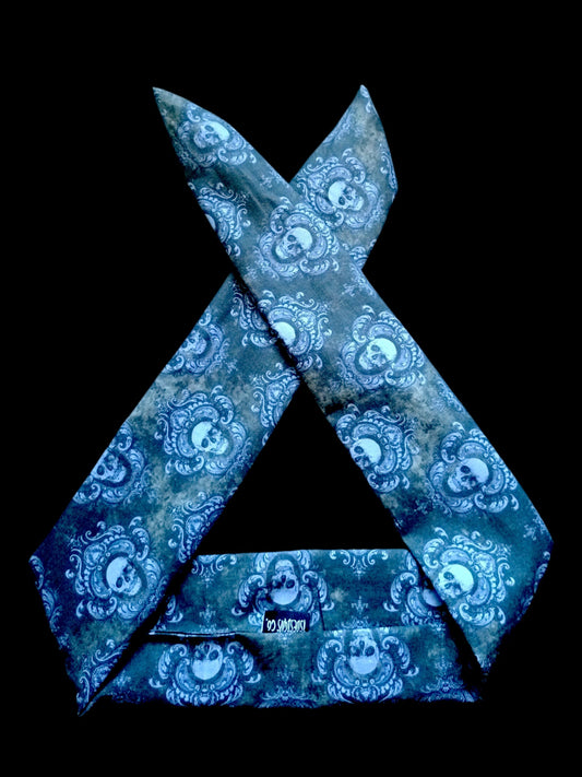 BETTY BOO BANDS™ WIRED HEADWRAP | Vintage Skulls | Black & Blue