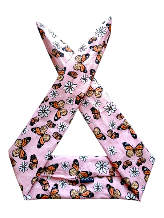 BETTY BOO BANDS™ WIRED HEADWRAP | Monarch Butterflies | Pink