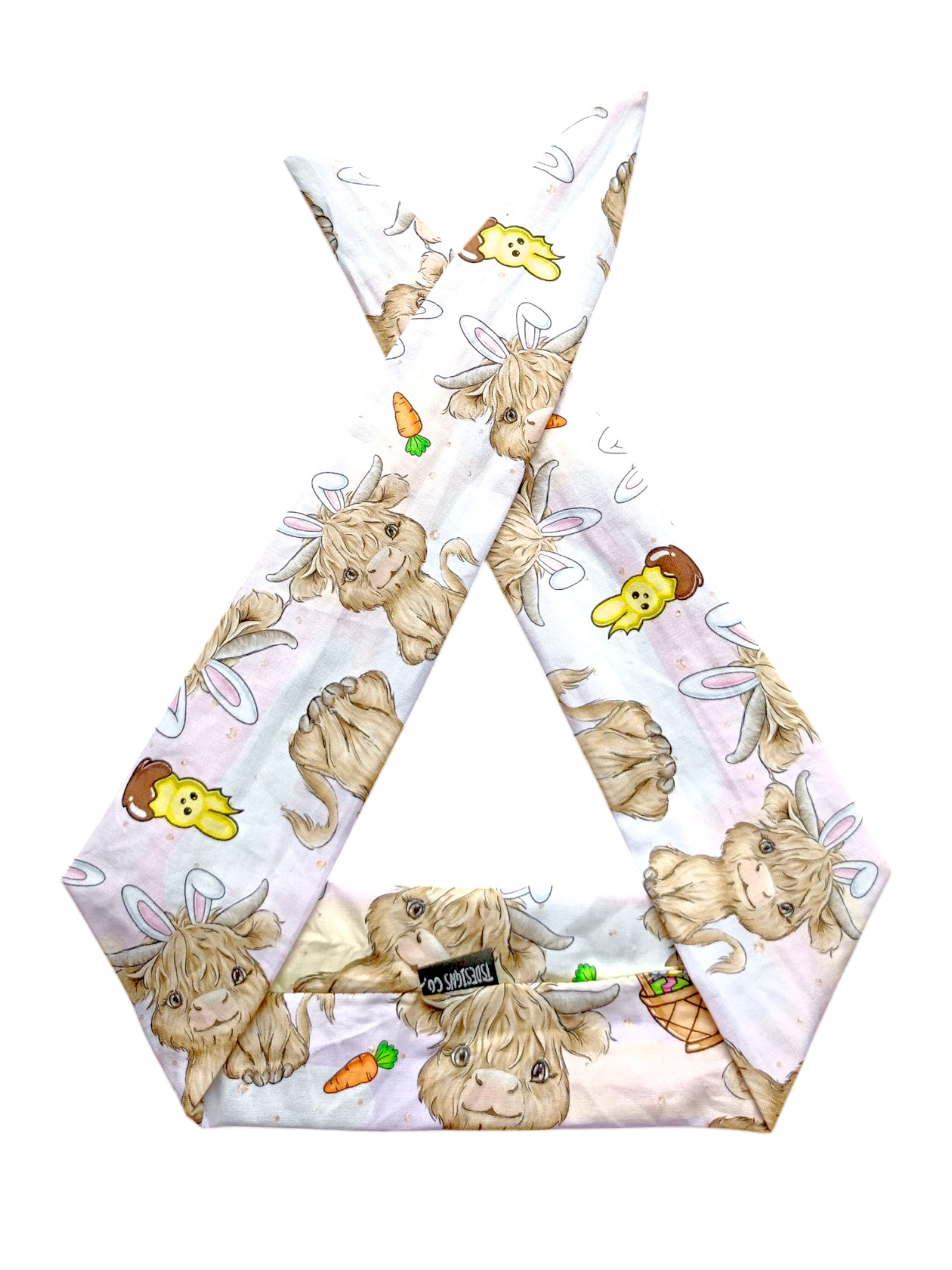 BETTY BOO BANDS™ WIRED HEADWRAP | Easter Highland Cow | Pink