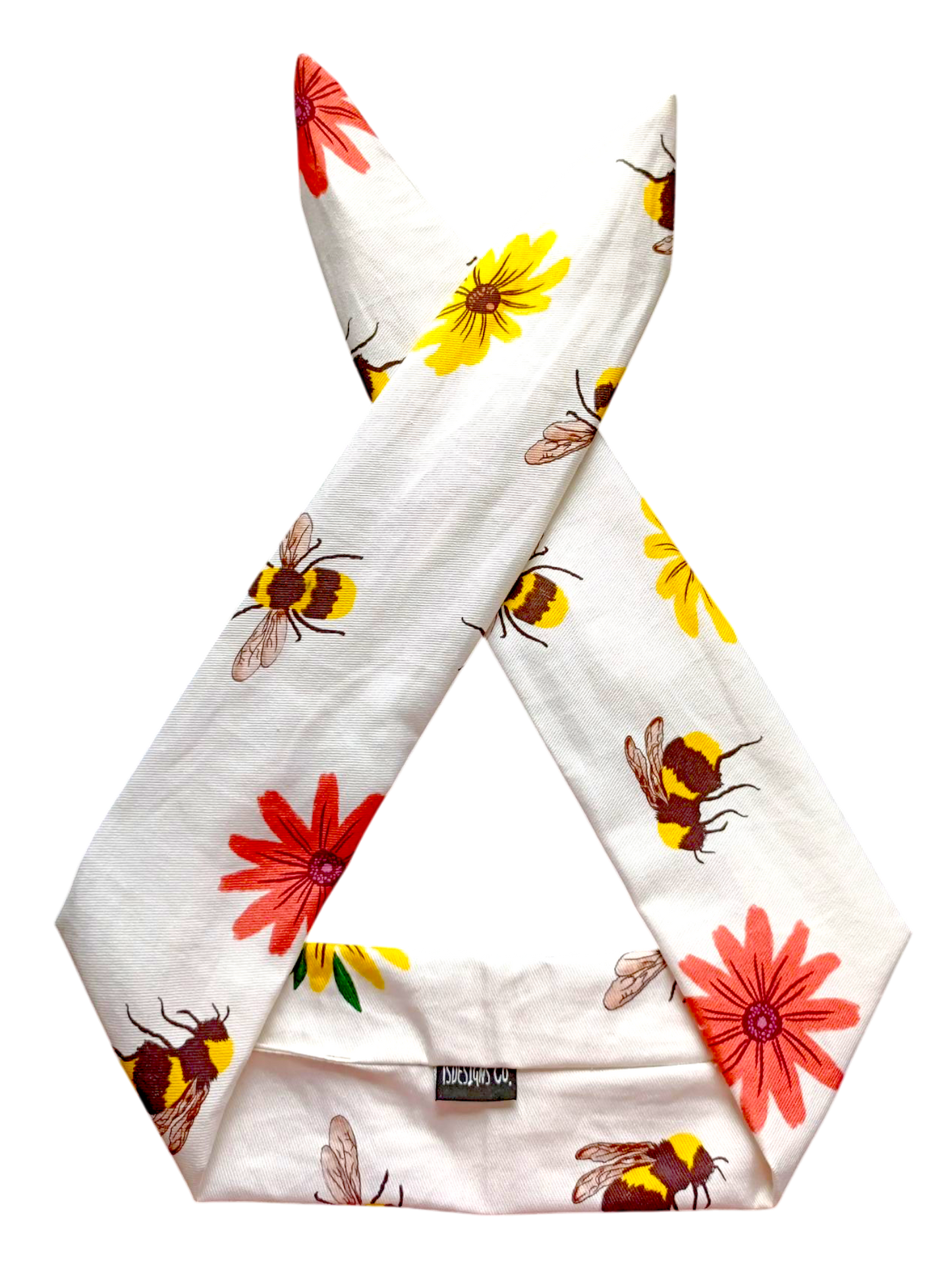 BETTY BOO BANDS™ WIRED HEADWRAP | Bees & Flowers | White, Amber & Yellow