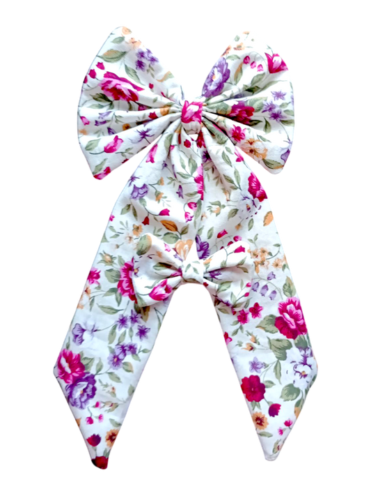 BOWS | Large & Mini Set | White with Florals