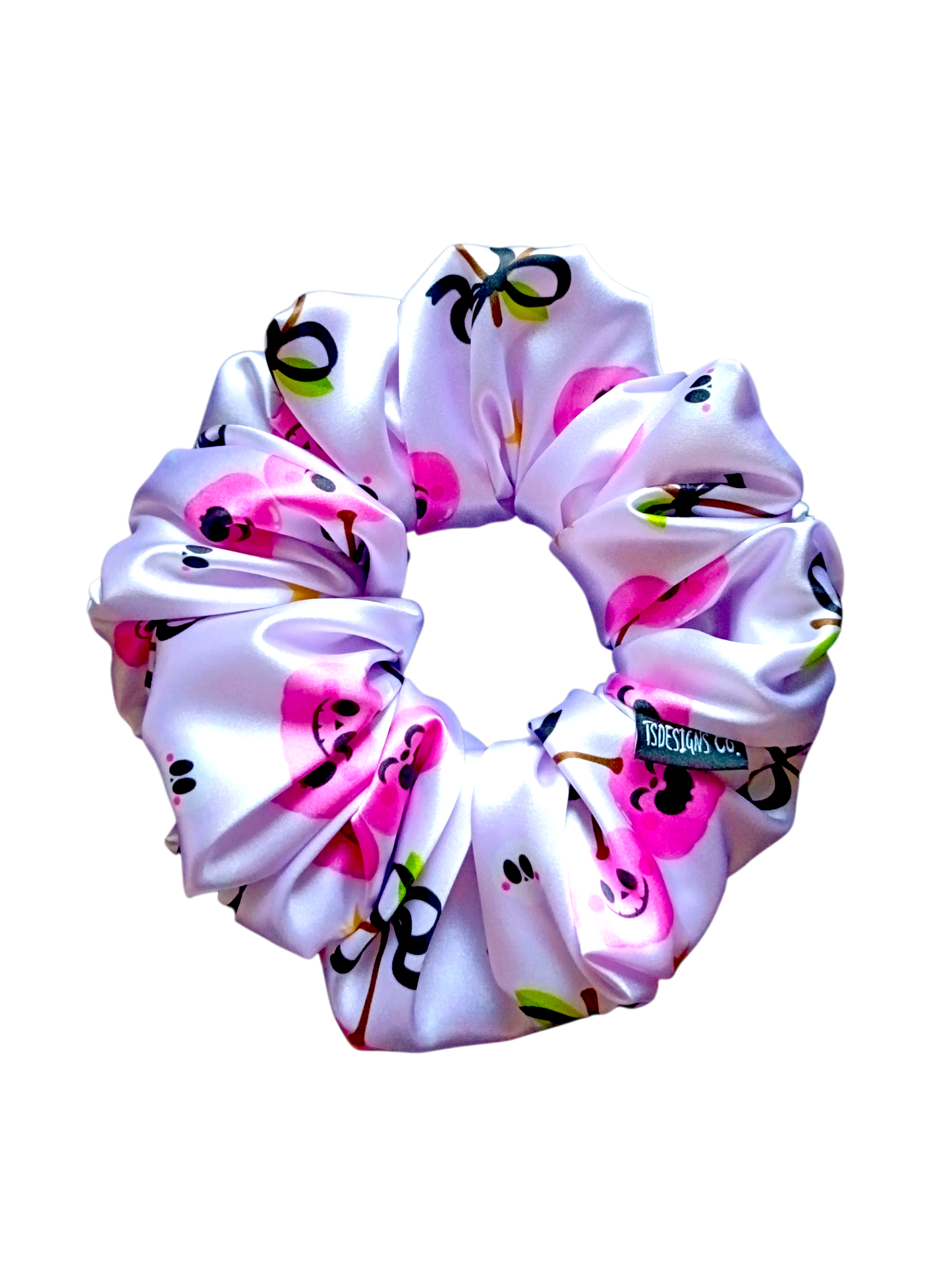 LARGE Satin Cute Pumpkin Cherries Bows | Pink