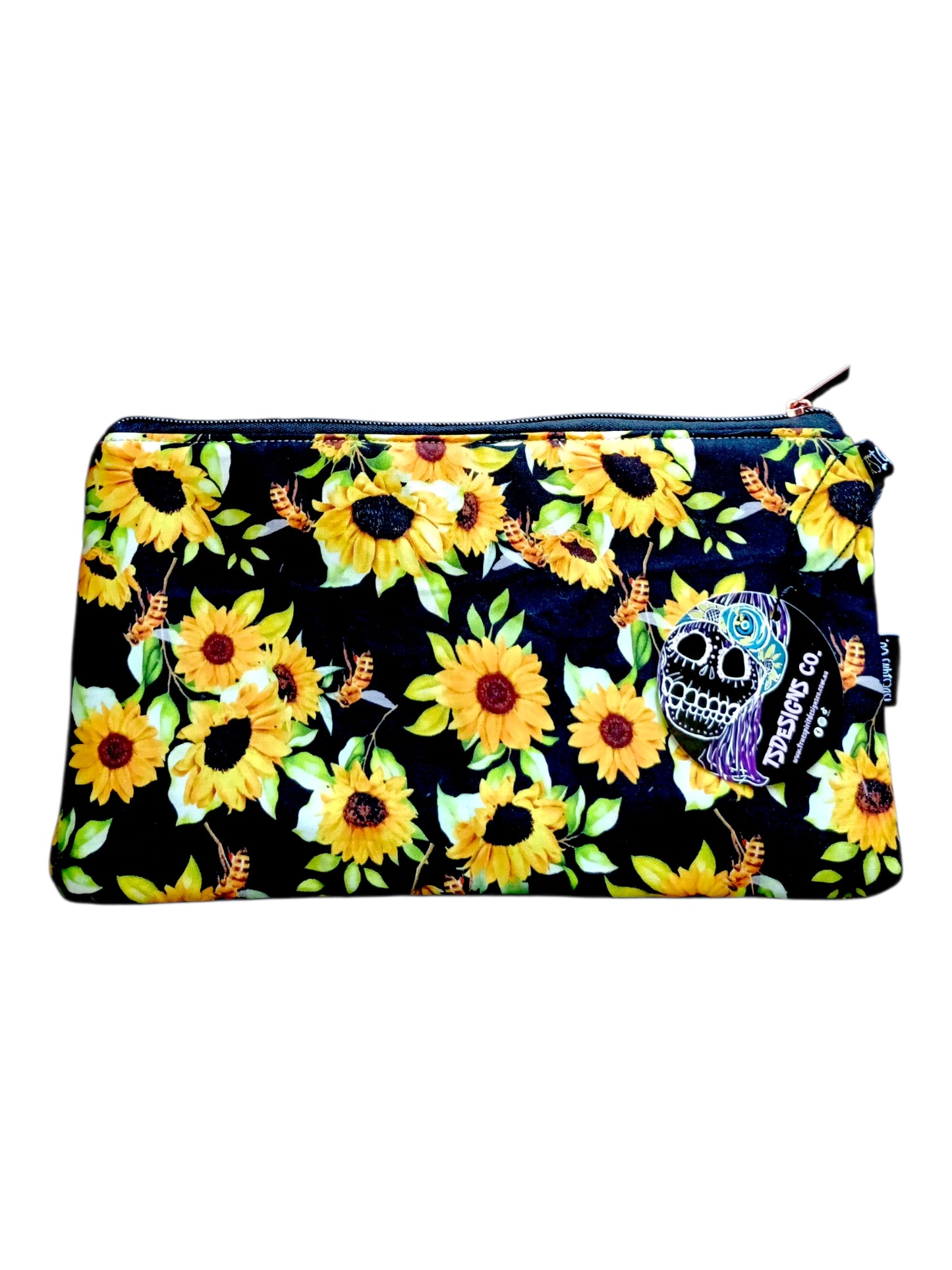 MAKEUP BAG Large | Sunflowers & Bees
