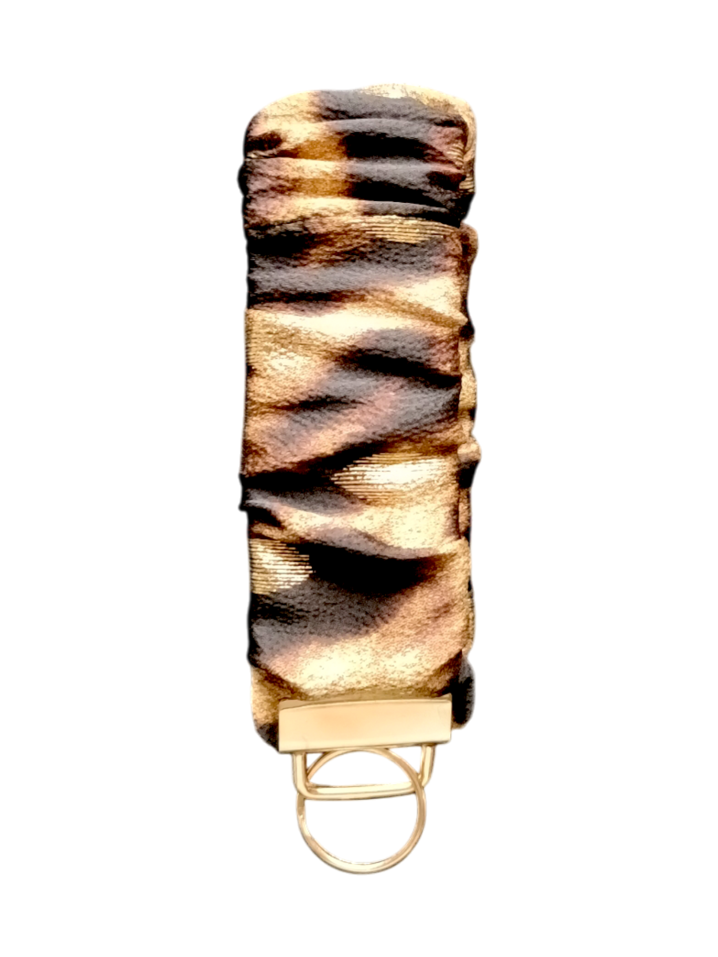 SCRUNCHIE KEY WRISTLET Leopard Gold