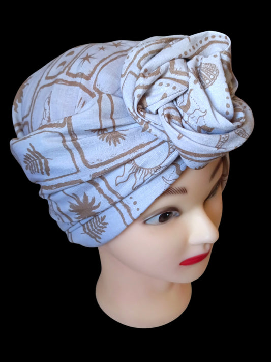 BETTY BOO WIRED TURBAN WRAP | Linen Beach Kiss | Beige