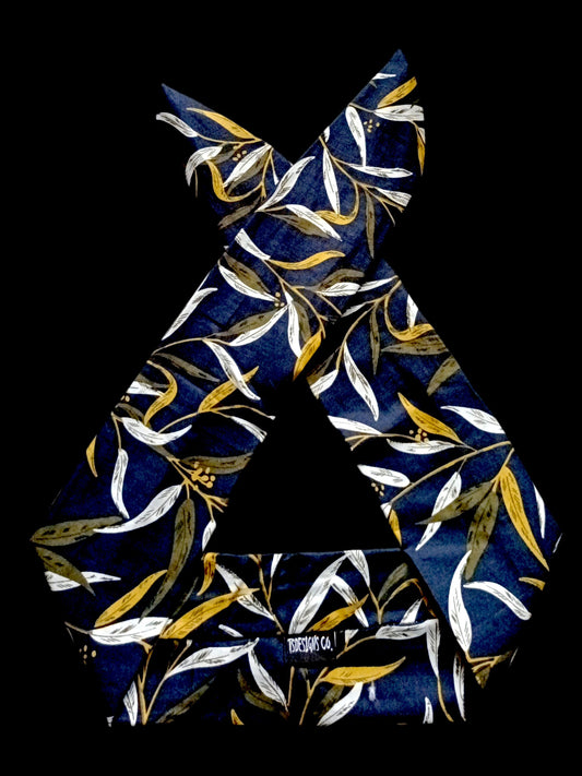 BETTY BOO BANDS™ WIRED HEADWRAP | Gum Leaves | Navy