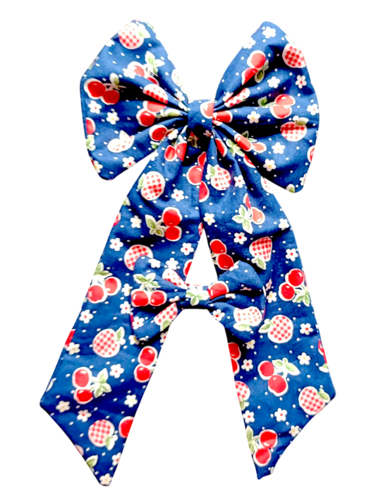 BOWS | Large & Mini Set | Cherries & Apples | Blue