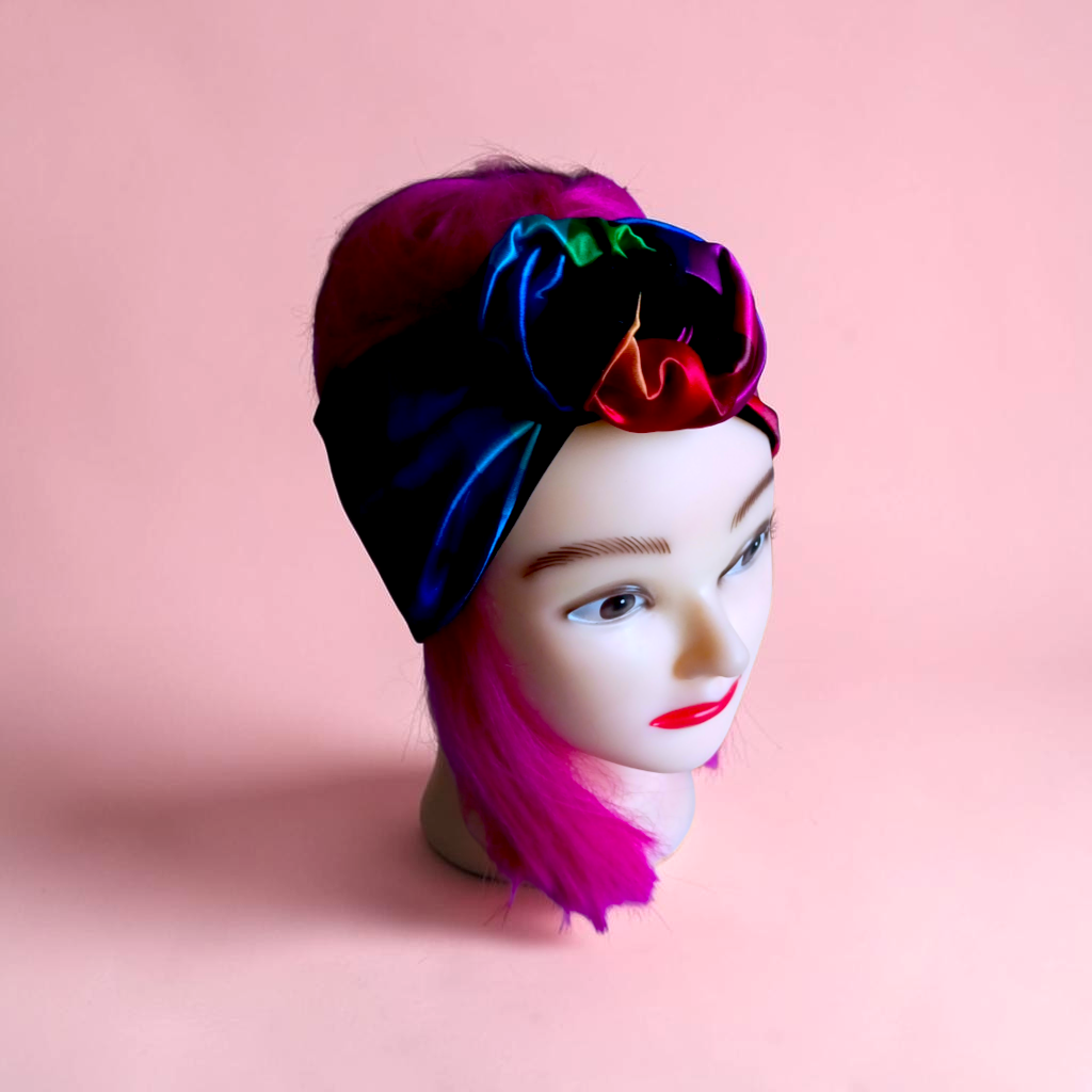 WIRED HEADWRAP | Channelled | Satin Rainbow