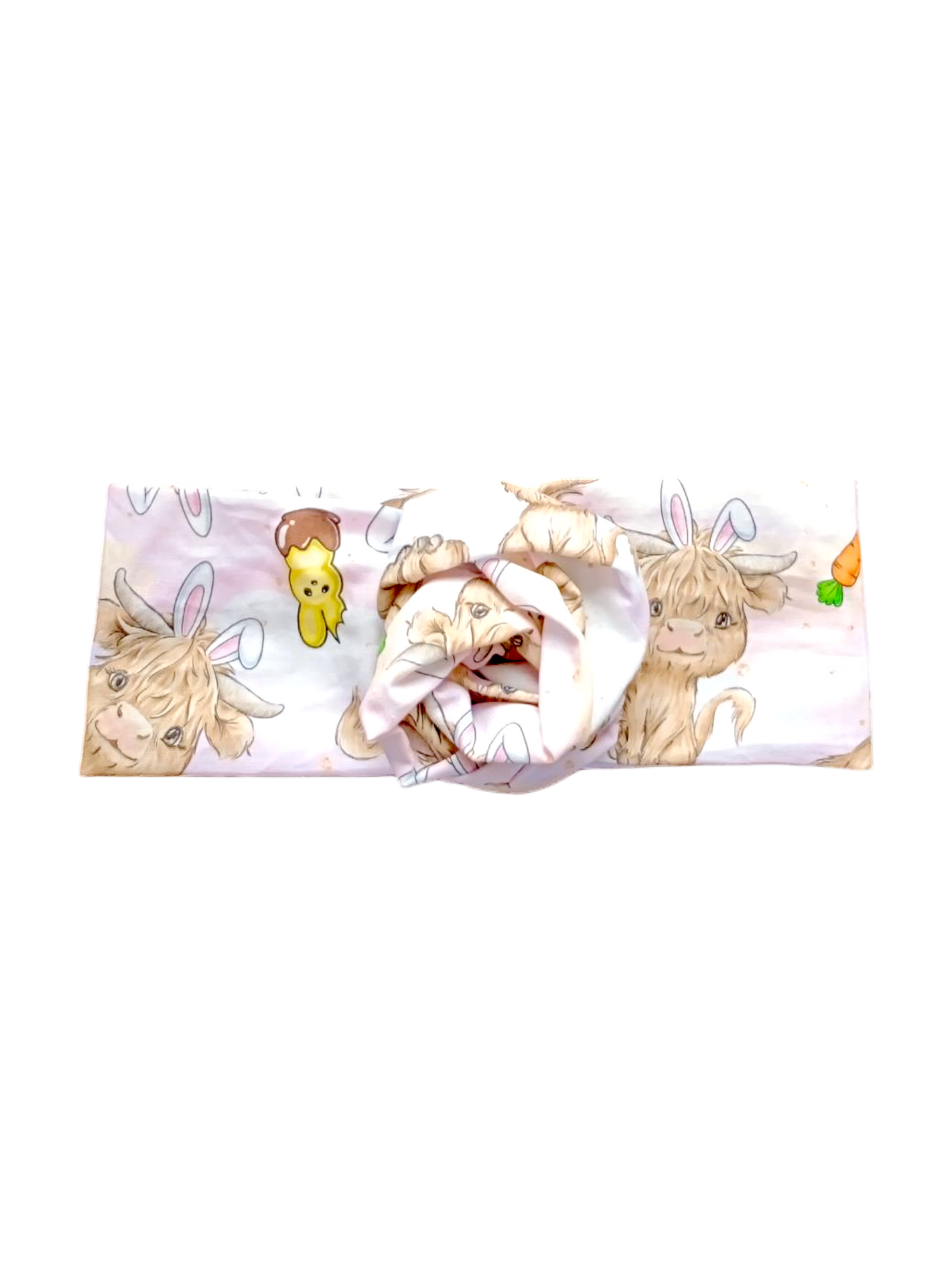 BETTY BOO BANDS™ WIRED HEADWRAP | Easter Highland Cow | Pink