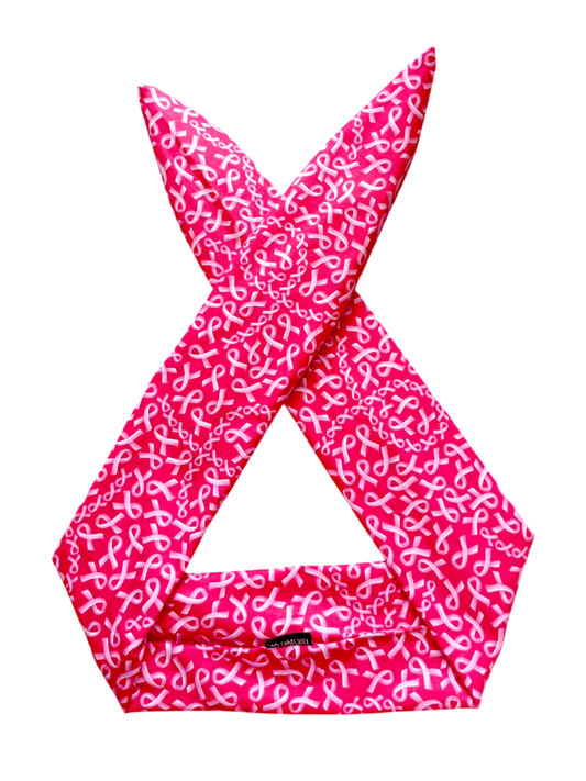 BETTY BOO BANDS™ WIRED HEADWRAP | Breast Cancer Awareness Mini Ribbons | Hot Pink