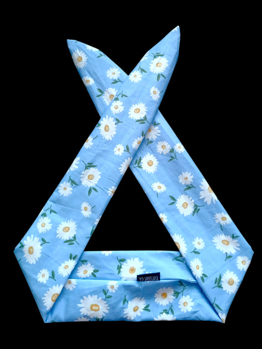 BETTY BOO BANDS™ WIRED HEADWRAP | Daisy Flowers | Light Blue