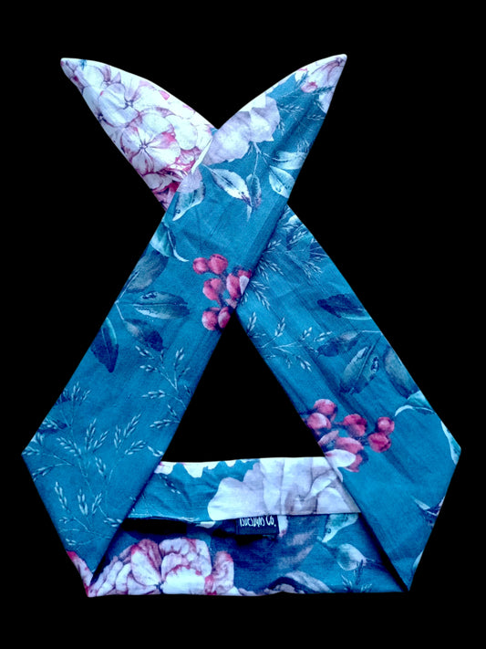 BETTY BOO BANDS™ WIRED HEADWRAP | Linen Vintage Green Floral