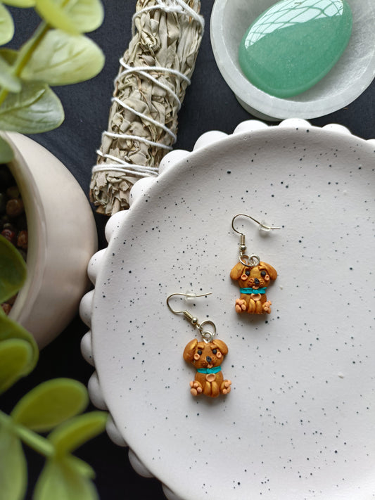 EARRINGS | Puppy Dog | Brown