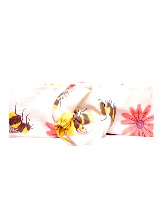 BETTY BOO BANDS™ WIRED HEADWRAP | Bees & Flowers | White, Amber & Yellow