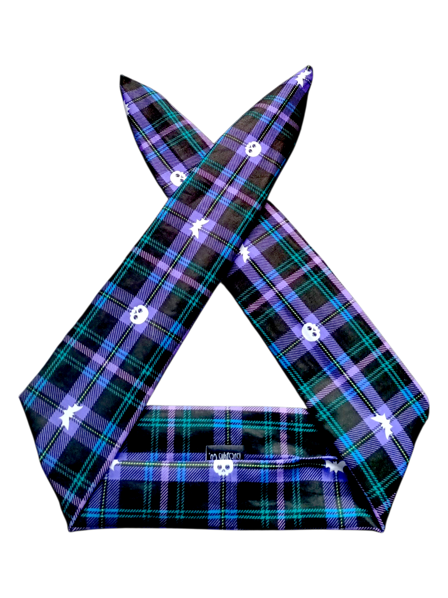 BETTY BOO BANDS™ WIRED HEADWRAP | Halloween Tartan Purple