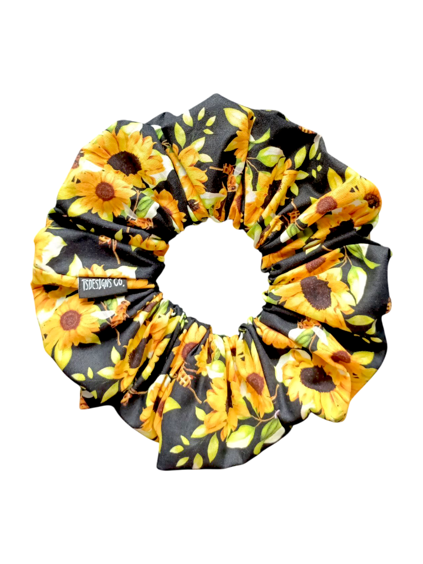LARGE Sunflowers & Bees | Black, Yellow, Green