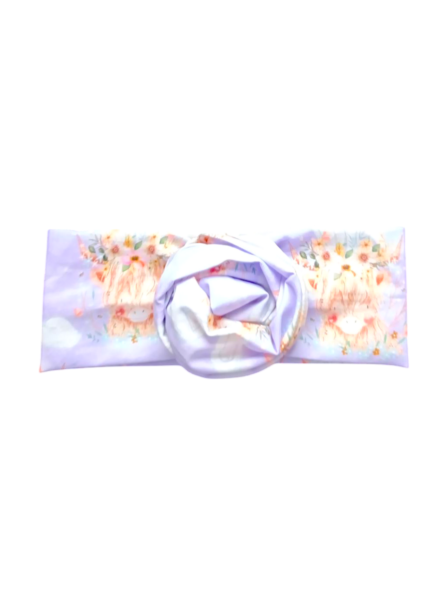 BETTY BOO BANDS™ WIRED HEADWRAP | Easter Highland Cow | Purple