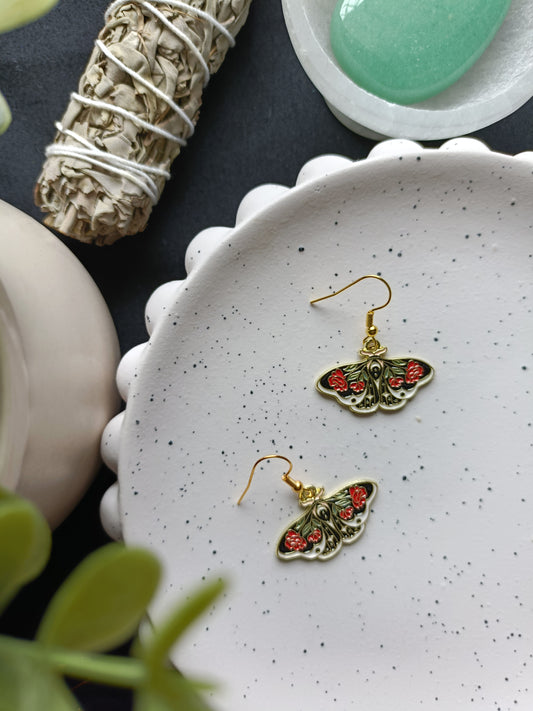 EARRINGS | Witchy Moth | Red Roses