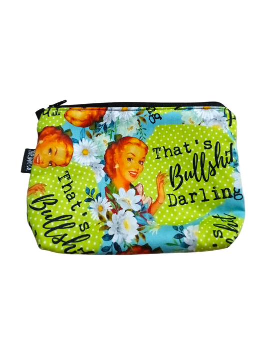 MAKEUP BAG Swear | That's Bullsh*t Darling | Vintage Polkadots Green