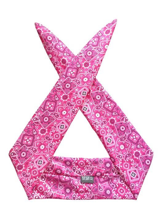 BETTY BOO BANDS™ WIRED HEADWRAP | Paisley Bandana | Pink