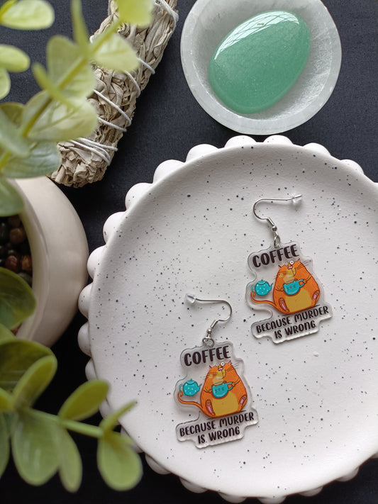 EARRINGS | SWEAR | Coffee Because M*rder is Wrong