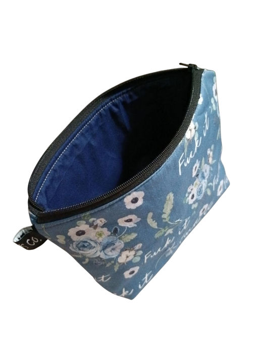 MAKEUP BAG Swear | Floral F*ck It | Light Blue