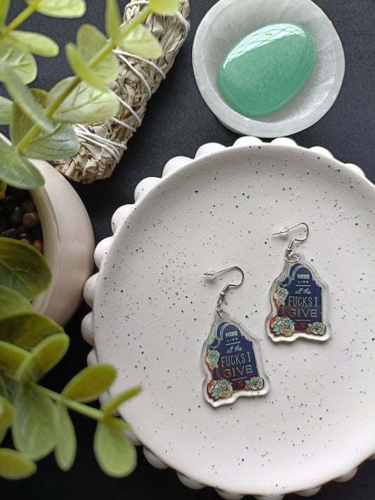 EARRINGS | SWEAR | Here Lies all the F*cks I Give