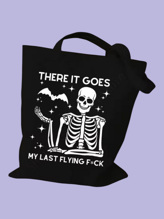 LARGE BAG Totebag Style | Swear | There Goes my Last Flying F*ck | Black