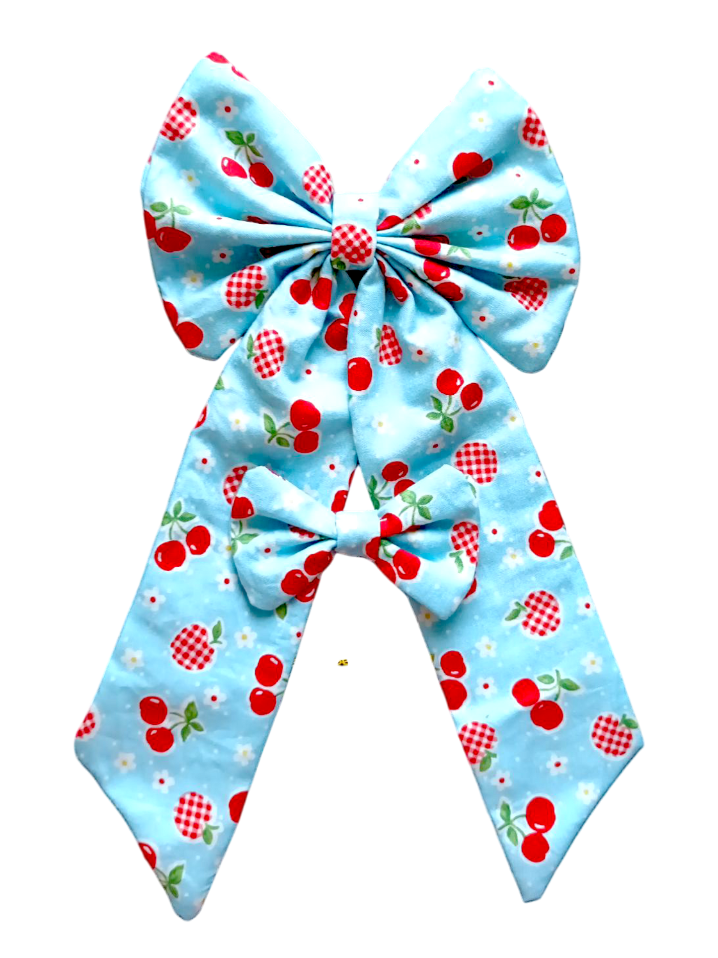 BOWS | Large & Mini Set | Cherries & Apples | Light Blue