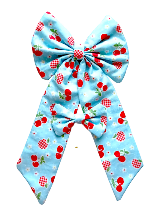 BOWS | Large & Mini Set | Cherries & Apples | Light Blue
