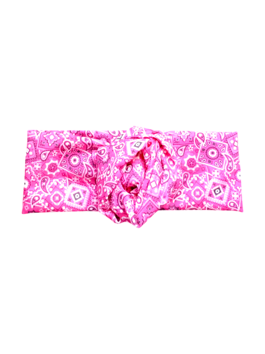 BETTY BOO BANDS™ WIRED HEADWRAP | Paisley Bandana | Pink