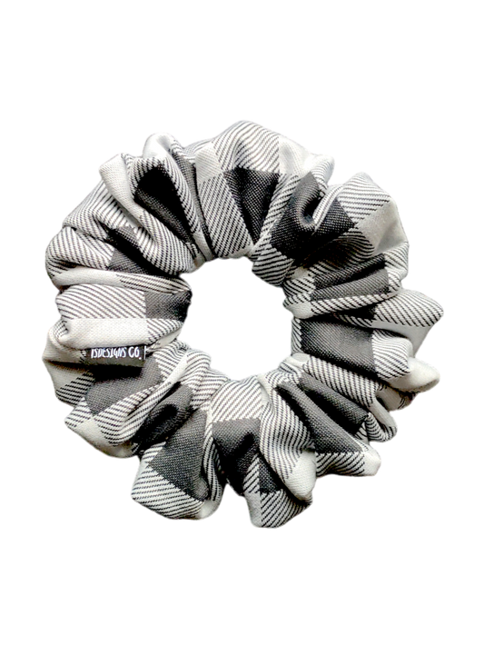 LARGE Knitted Grey Gingham