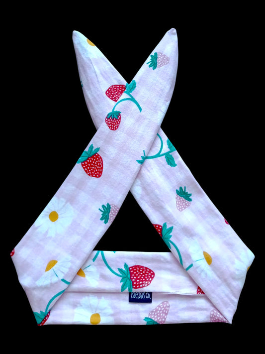 BETTY BOO BANDS™ WIRED HEADWRAP | Flannelette Daisies | Pink
