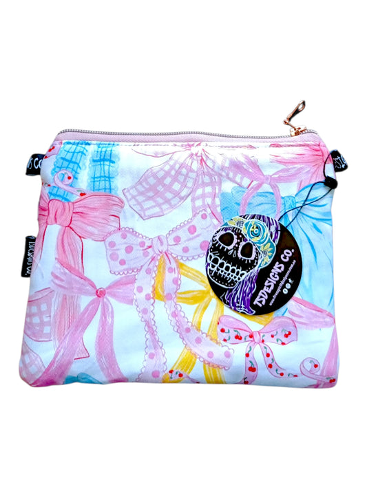 MAKEUP BAG Cute Bows | Pink, Yellow & Blue