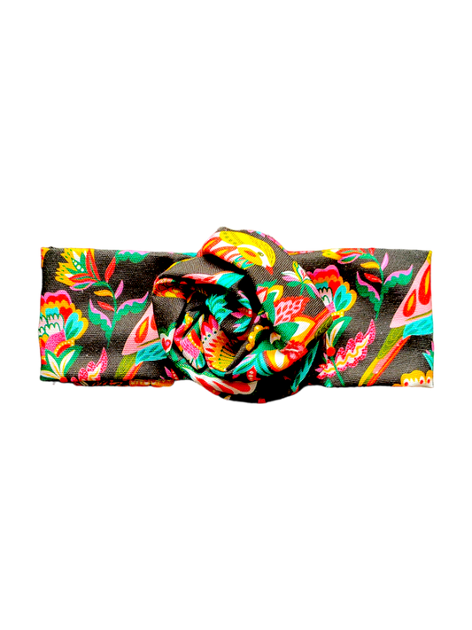 BETTY BOO BANDS™ WIRED HEADWRAP | Bird Floral | Black & Dark Green