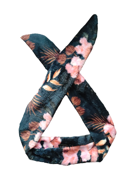 BETTY BOO BANDS™ WIRED HEADWRAP | FLUFFY WIRED BANDS | Floral Navy Blue