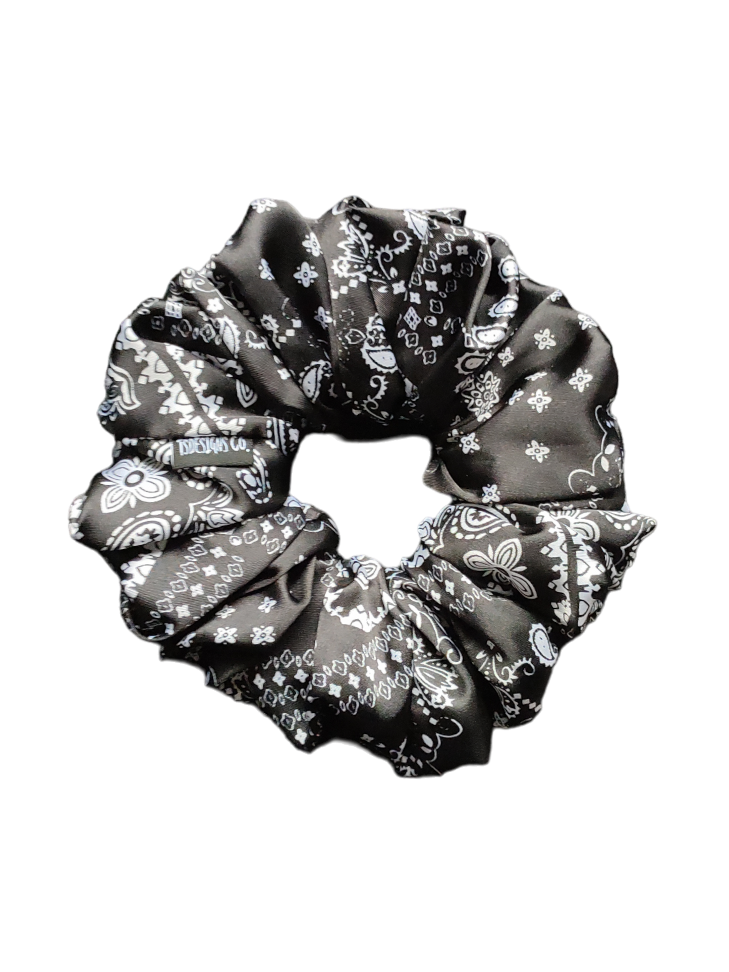 LARGE Satin Black Paisley