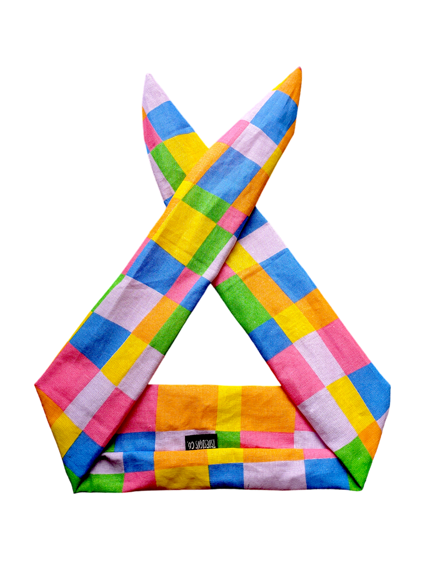 BETTY BOO BANDS™ WIRED HEADWRAP | Checkered Squares | Rainbow