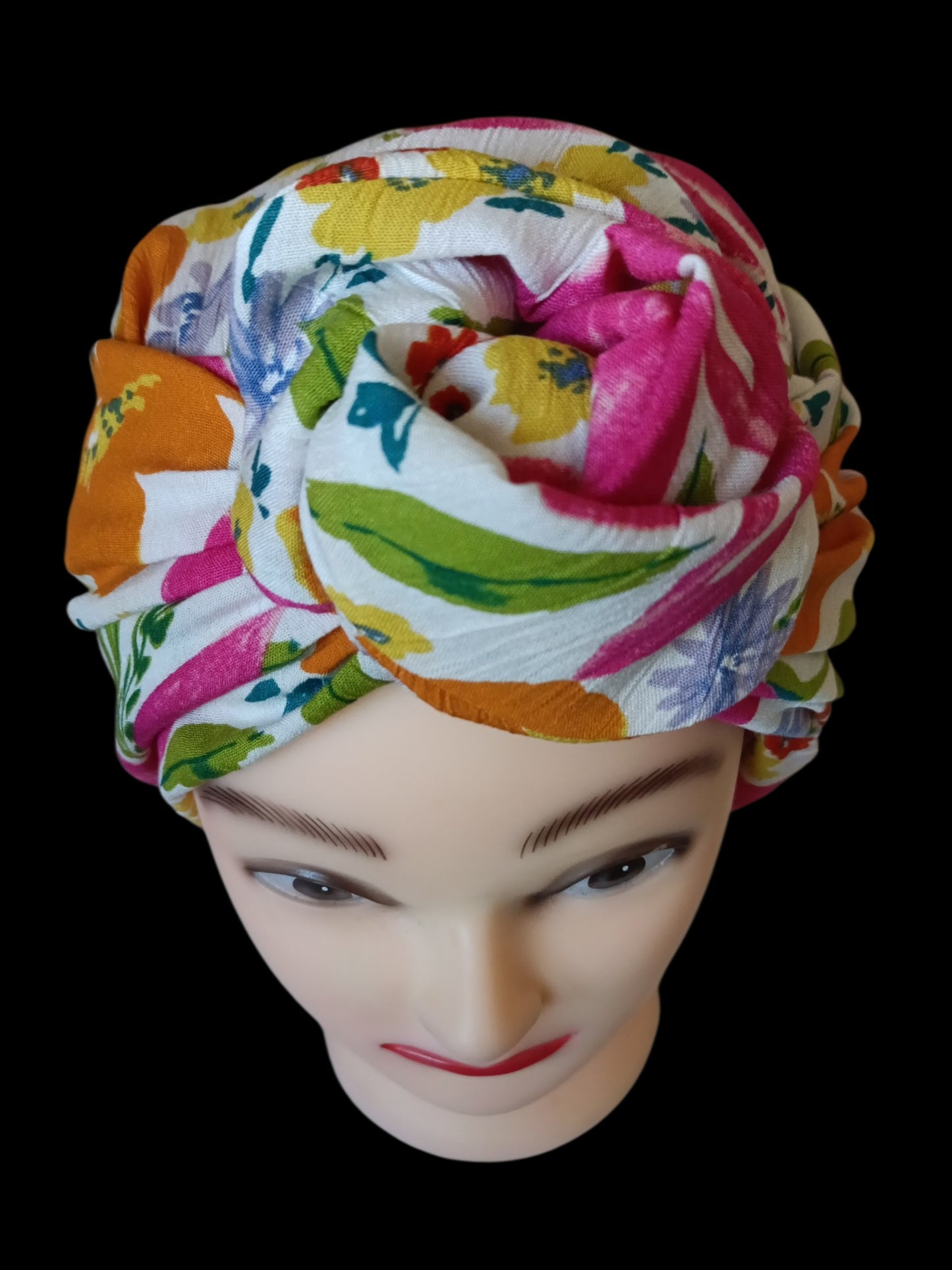 BETTY BOO WIRED TURBAN WRAP | Floral Crinkle